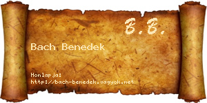 Bach Benedek névjegykártya