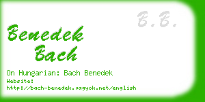 benedek bach business card